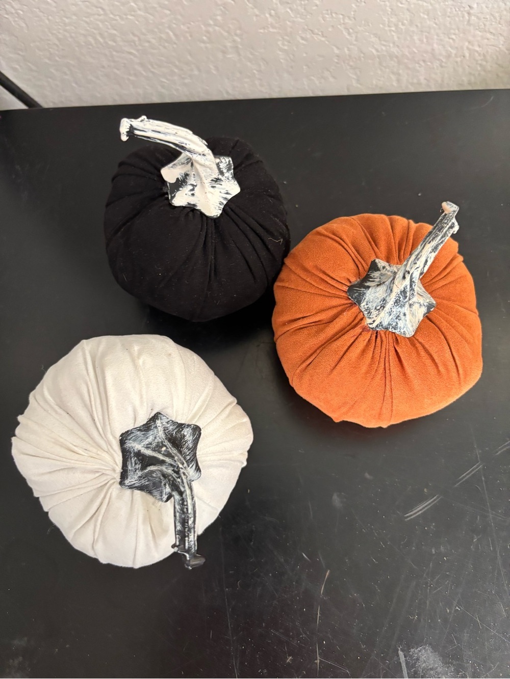 Plush Decorative Pumpkin Trio